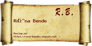 Róna Bende névjegykártya
